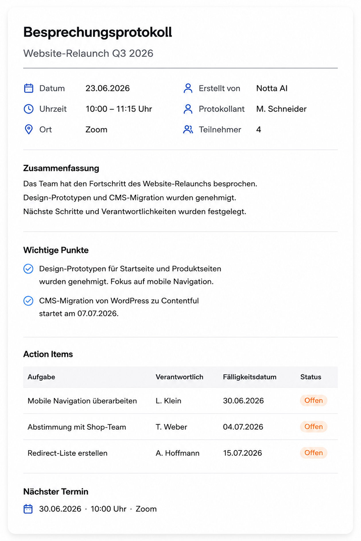 Notta meeting bot feature